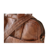 Computertaske i brunt vintage læder