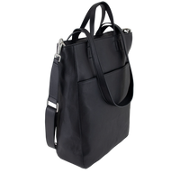 Shopper arbejdstaske til kvinder blødt sort læder computertaske med skulderrem 