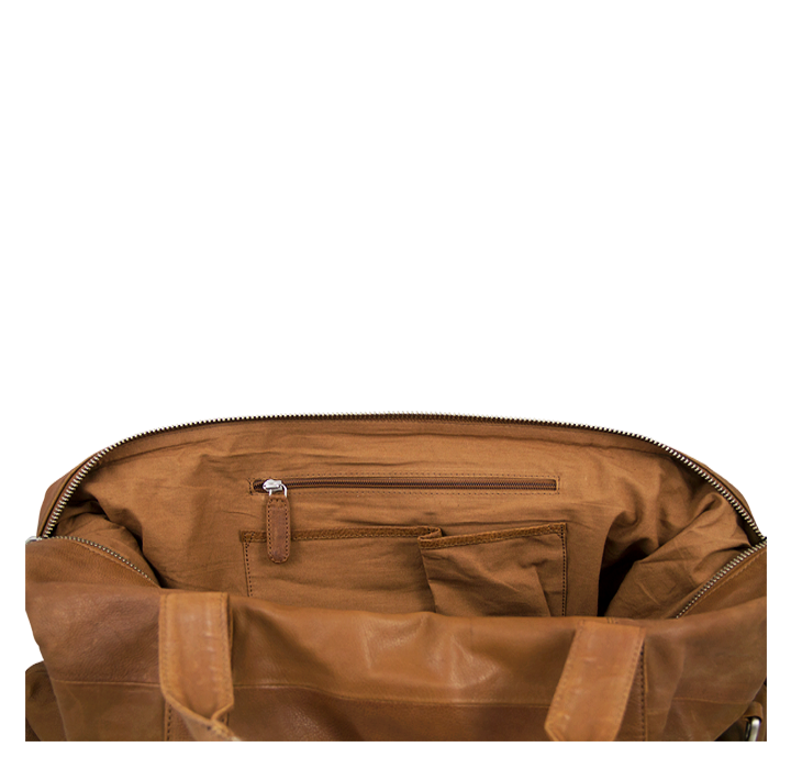 Rejsetaske i ægte brunt læder bæredygtig weekendtaske herre dame 