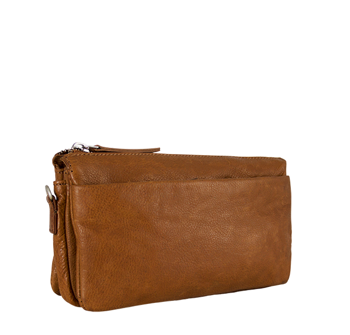 Skuldertaske i ægte naturlig læder bæredygtig dametaske clutch