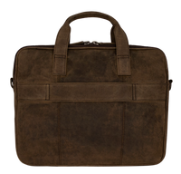Dansk design computertaske læder pc taske i rustikt mørkebrunt skind dame herre