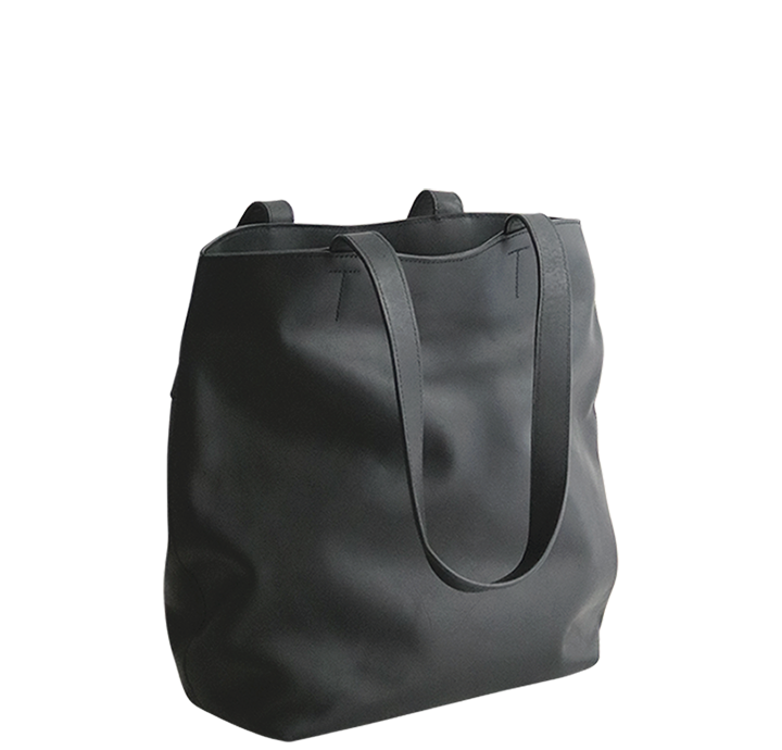 Stor shopper arbejdstaske i blødt naturligt læder computertaske i sort skind