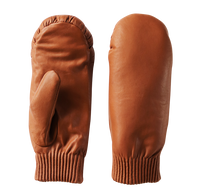 Brune luffer i lammeskind med plysfor