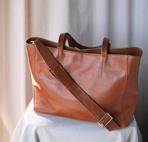 Nicola - Shopper arbejdstaske til damer, cognac