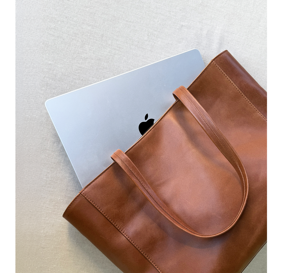 Nicola - Shopper arbejdstaske til damer, cognac