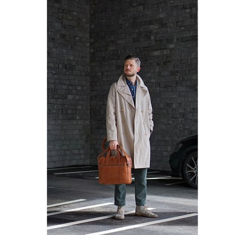 New York D. - Computertaske i læder, Brun