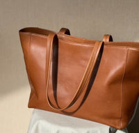 Nicola - Shopper arbejdstaske til damer, cognac