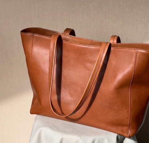 Nicola - Shopper arbejdstaske til damer, cognac