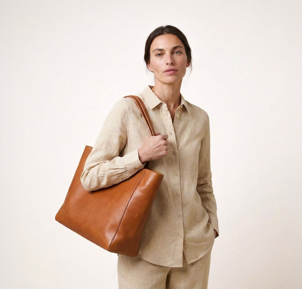 Nicola - Shopper arbejdstaske til damer, cognac