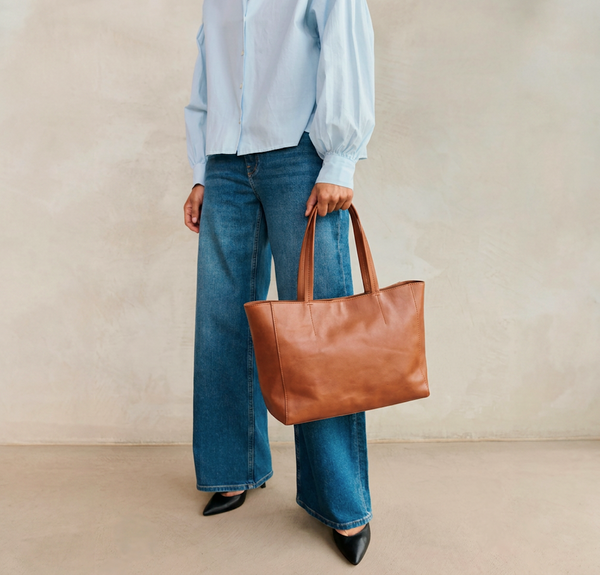 Nicola - Shopper arbejdstaske til damer, cognac