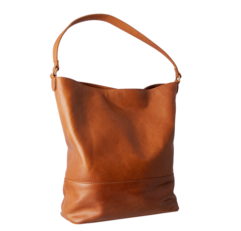 Vione - Skuldertaske i brunt læder til damer