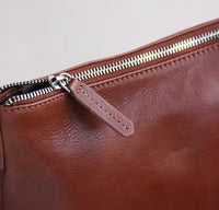 Prado - Stilren skuldertaske i brunt læder