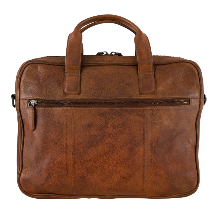 Computertaske i ægte vintage læder stor pc taske med lang rem til kvinder og mænd 