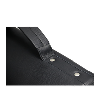 Computertaske i sort læder med hank