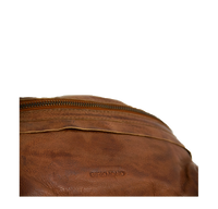 Crossbody bæltetaske i ægte brunt læder til kvinder og mænd  