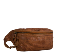 Skuldertaske i brunt naturligt vintage læder god som crossbody taske  