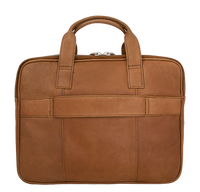 Computertaske i brun læder til mænd og kvinder pc taske i enkelt dansk design 