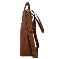 Computertaske i ægte læder arbejdstaske dame i bæredygtigt brunt skind