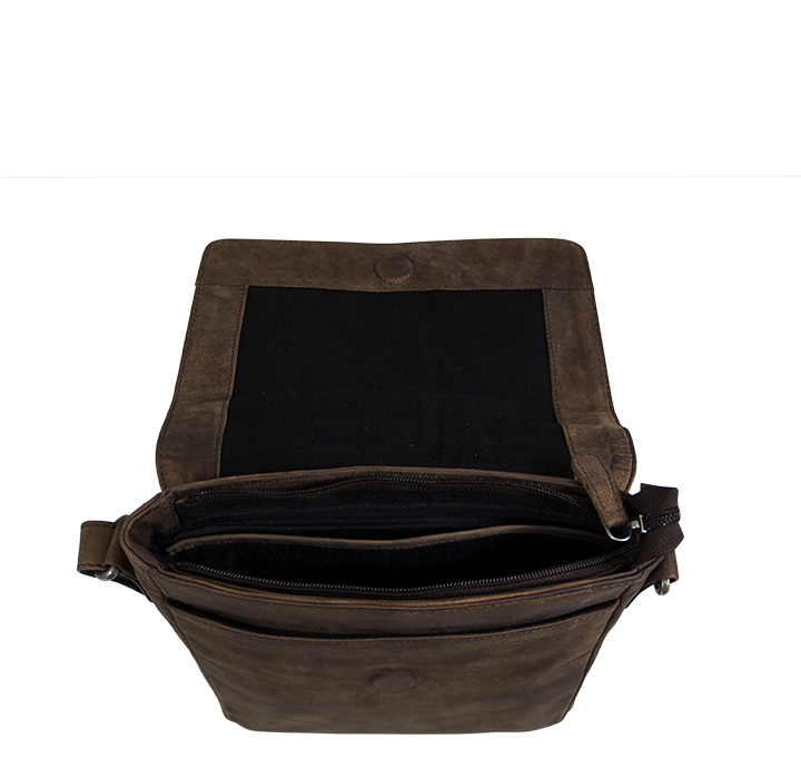 hjemme vinde Ørken Skuldertaske til iPad i rustik læder, Mørkebrun -795kr. – BIRKMOND