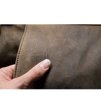 Rustik læder computertaske til mænd og kvinder mørkebrun arbejdstaske