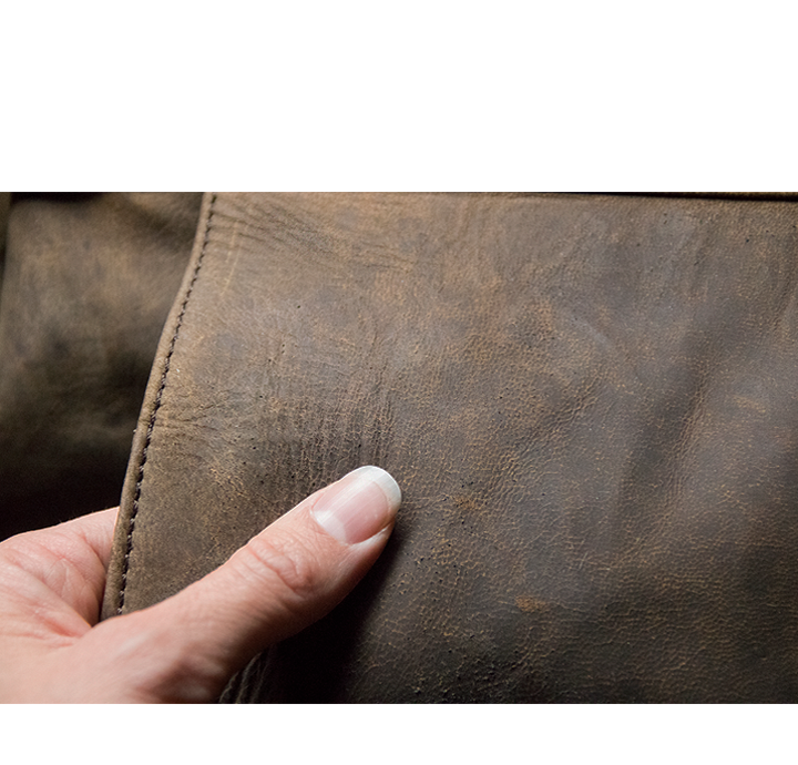 Pc taske i naturligt rustikt læder mørkebrun computertaske høj kvalitet  