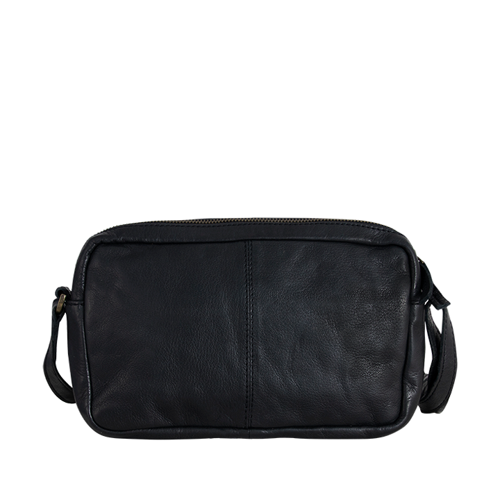 Crossbody taske i sort skind bæredygtig dametaske  