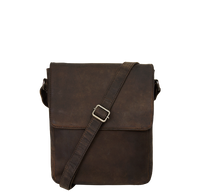 hjemme vinde Ørken Skuldertaske til iPad i rustik læder, Mørkebrun -795kr. – BIRKMOND