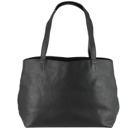 Shopper skuldertaske i sort bæredygtigt læder mulepose til damer i naturligt læder 