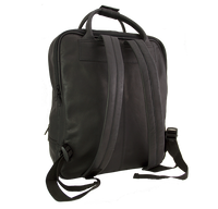 Sort rygtaske dame herre computerrygsæk skoletaske i bæredygtig blødt læder