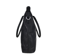 Skuldertaske dametaske i sort bæredygtigt læder arbejdstaske til kvinder