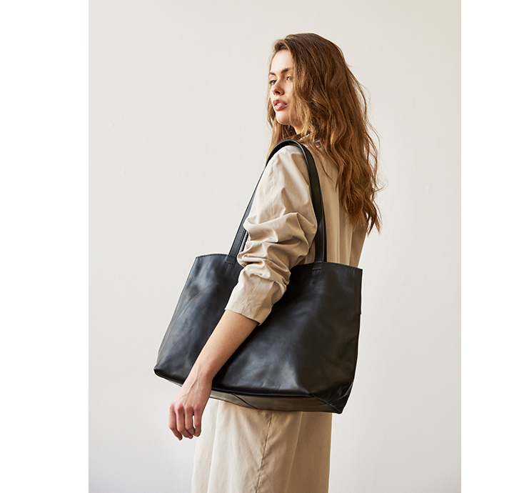 Tidsplan Gøre mit bedste Styrke Stor shopper taske til damer i læder, sort -1495kr – BIRKMOND