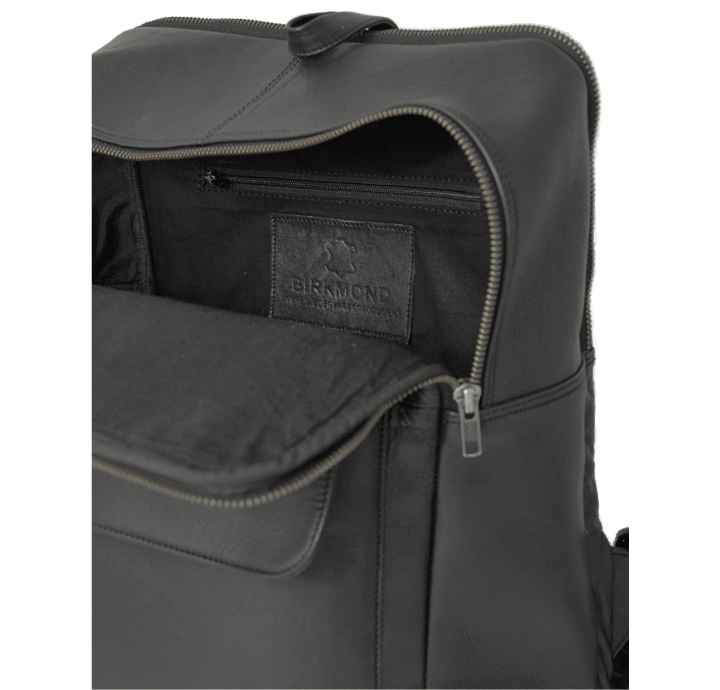 Computertaske og rygsæk i blødt naturligt læder rygsæk i sort skind 