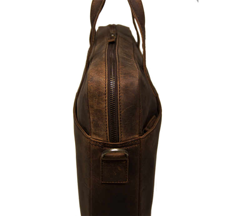 Arbejdstaske computertaske bæredygtigt design læder i god kvalitet mørkebrun  