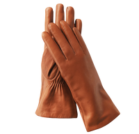 Handsker i brun lammeskind med kashmir for 