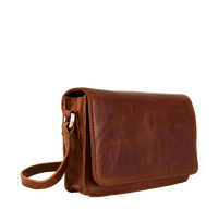 Skuldertaske i ægte læder klassisk dametaske i bæredygtig mahogni brun skind