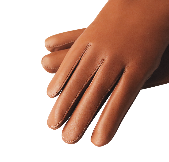 Handsker i brun lammeskind til damer 